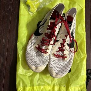 Nike White and Red Track Distance Shoe